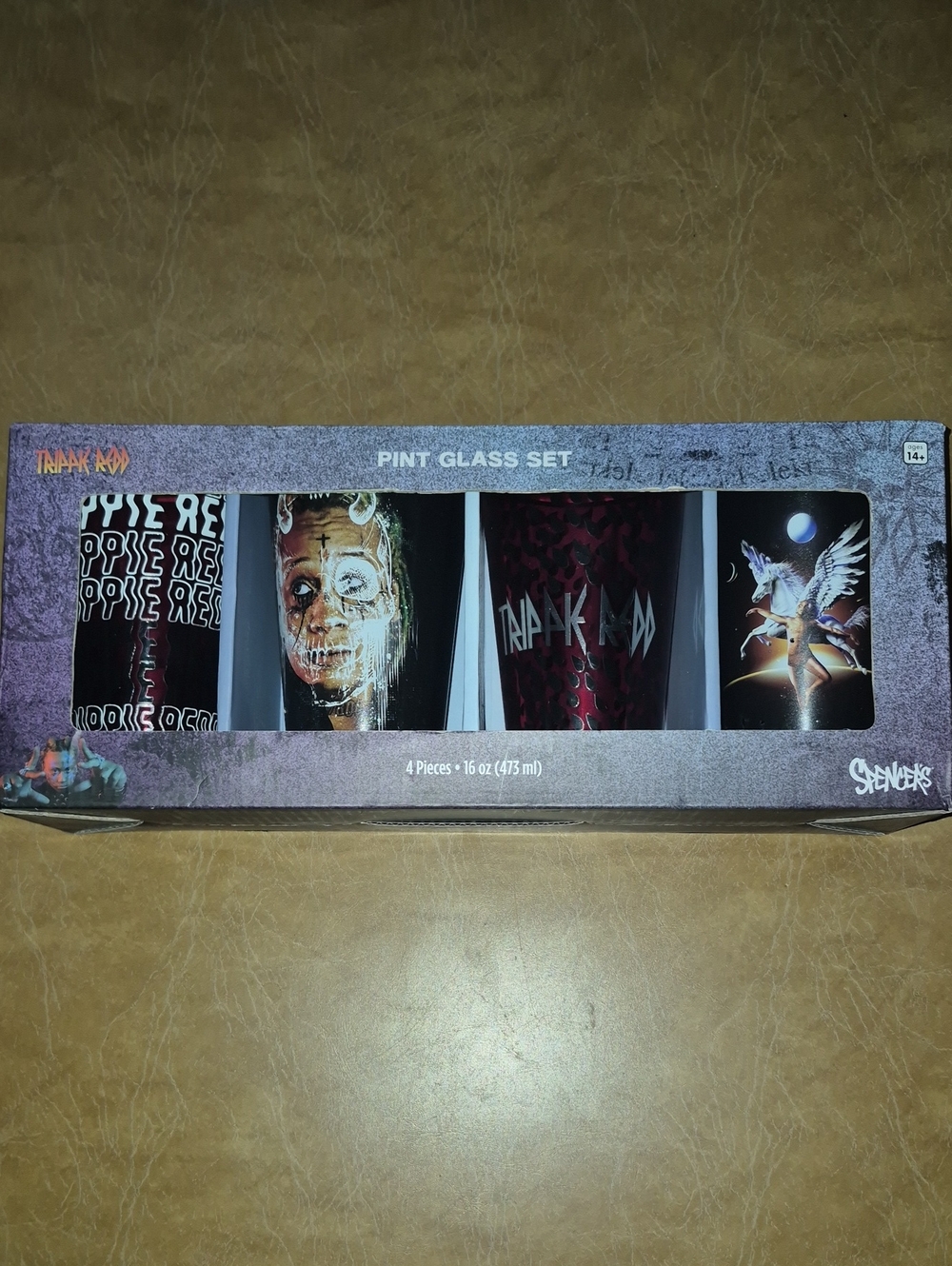 NEW IN BOX SPENCERS TRIPPLE REDD Pint Glass Set - (4-Pack)